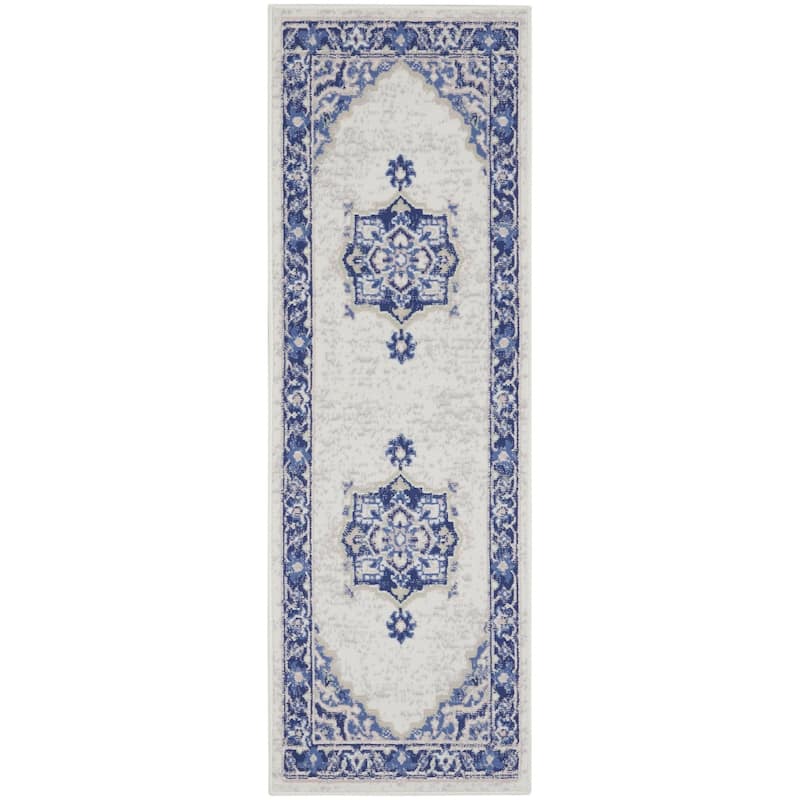 Fove Power Loomed Abstract Floral Traditional Stain Resistant Area Rug By HomeRoots - 72' X '24' X '0.39