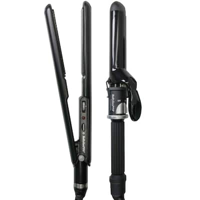 BaByliss Pro Porcelain Ceramic Limited Edition Straightening Iron 1" and Spring Curling Iron 1¼" Styling Set #BPCPP6UC