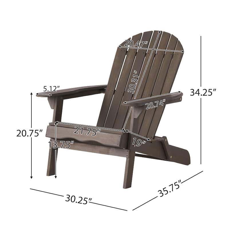 Hanlee Outdoor Rustic Acacia Wood Folding Adirondack Chair (Set of 2) by Christopher Knight Home