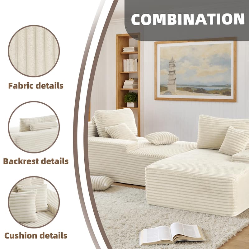 Cathy 82" W No Assembly Required Chaise Sofa Lounge Sectional Couch