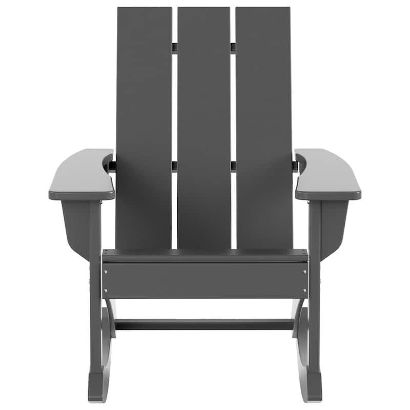 Shoreside Modern Eco-Friendly All Weather Poly Adirondack Rocking Chairs (Set of 2)