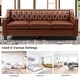 preview thumbnail 28 of 65, Mateo 82.28" Wide Transitional Genuine Leather Sofa with Nailhead Trim and Button-Tufted Back