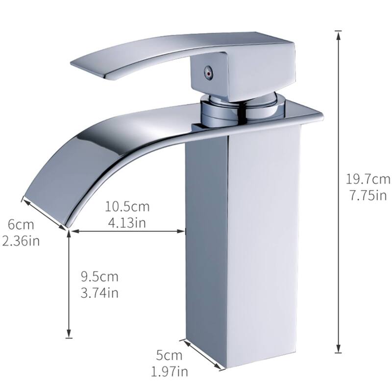 Waterfall Bathroom Sink Faucet Single Hole Bathroom Faucets One Handle Modern Basin Vanity Taps With Valve