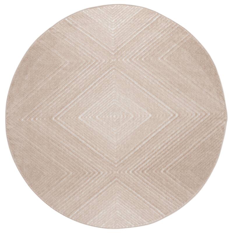 SAFAVIEH Stella Lissi Modern & Contemporary Rug - 6'7" Round - Beige/Beige