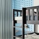 preview thumbnail 7 of 30, Triple Rubber Wood Detachable Bunk Bed with Ladders and Guardrails,Twin Size