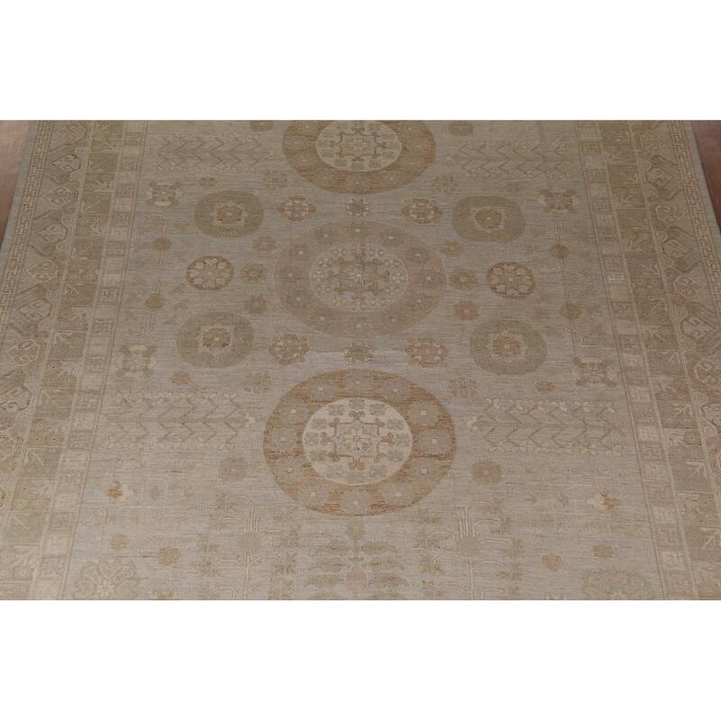 Vegetable Dye Oushak Turkish Large Rug Handmade Wool Carpet - 10'0"x 13'6"