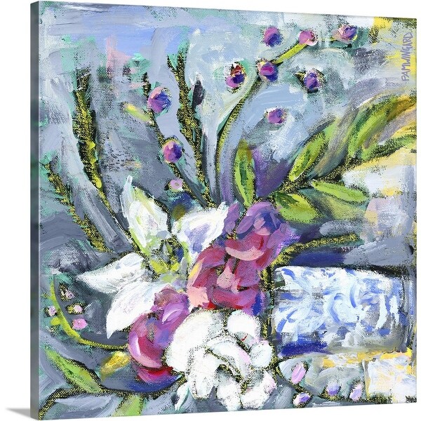 "Blue and White Vase lavender" Canvas Wall Art
