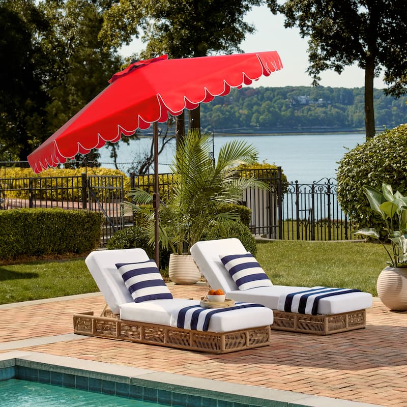 SAFAVIEH Antonije 9-Foot Crank Outdoor Umbrella