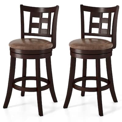 Costway Set of 2/4 Bar Stools 26" Swivel Bar Chairs with Footrest, - See Details