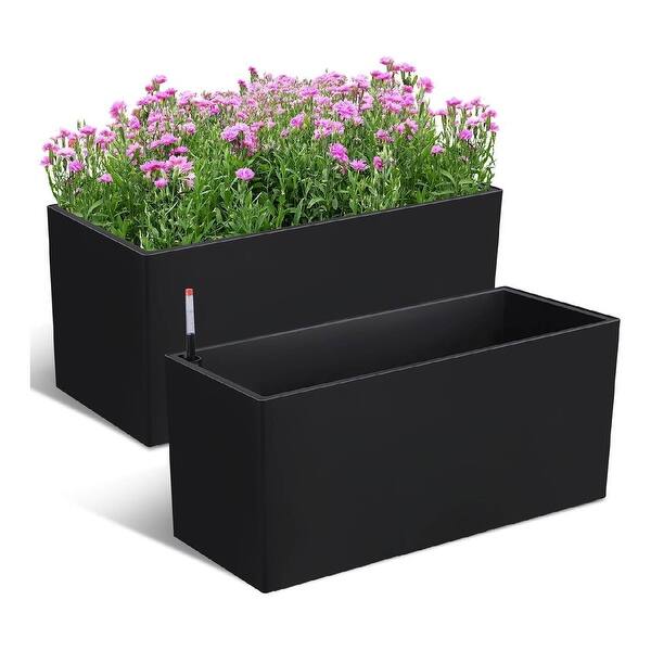 31" Outdoor Self Watering Planters Box Set of 2 - Bed Bath & Beyond -  42457670