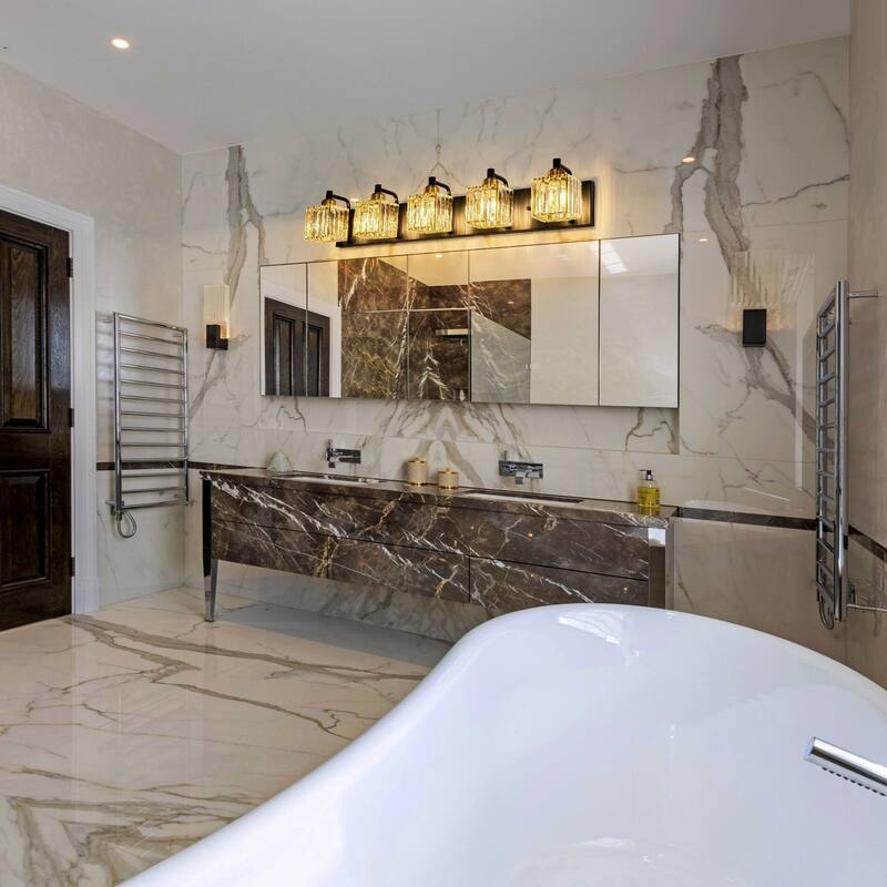 Modern 3/4/5-lights Crystal Bathroom Light Fixtures