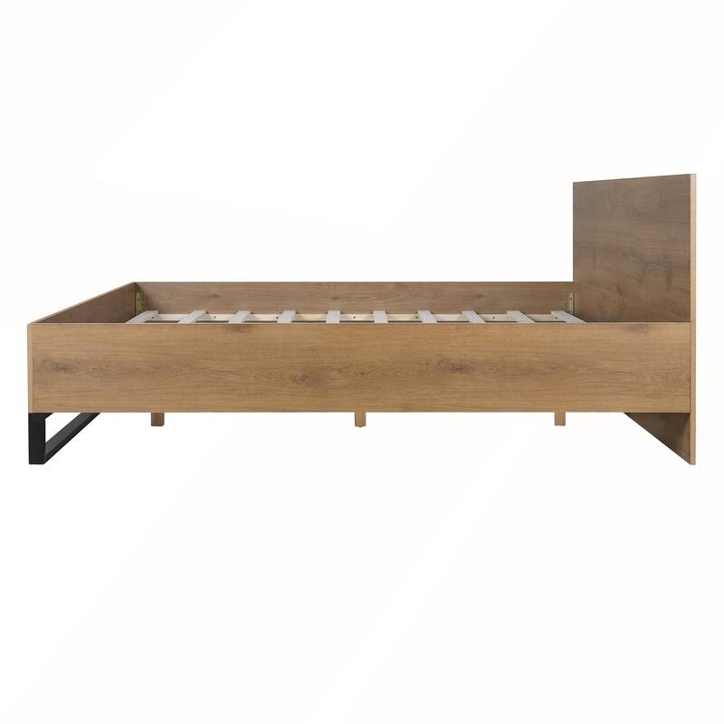 Modern Elegant Wood Metal Bed Frame