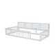 preview thumbnail 5 of 27, Twin XL Size Wood Floor Bed, Multifunctional Kids Bed Frame with Bedside Storage Cabinets and USB Ports