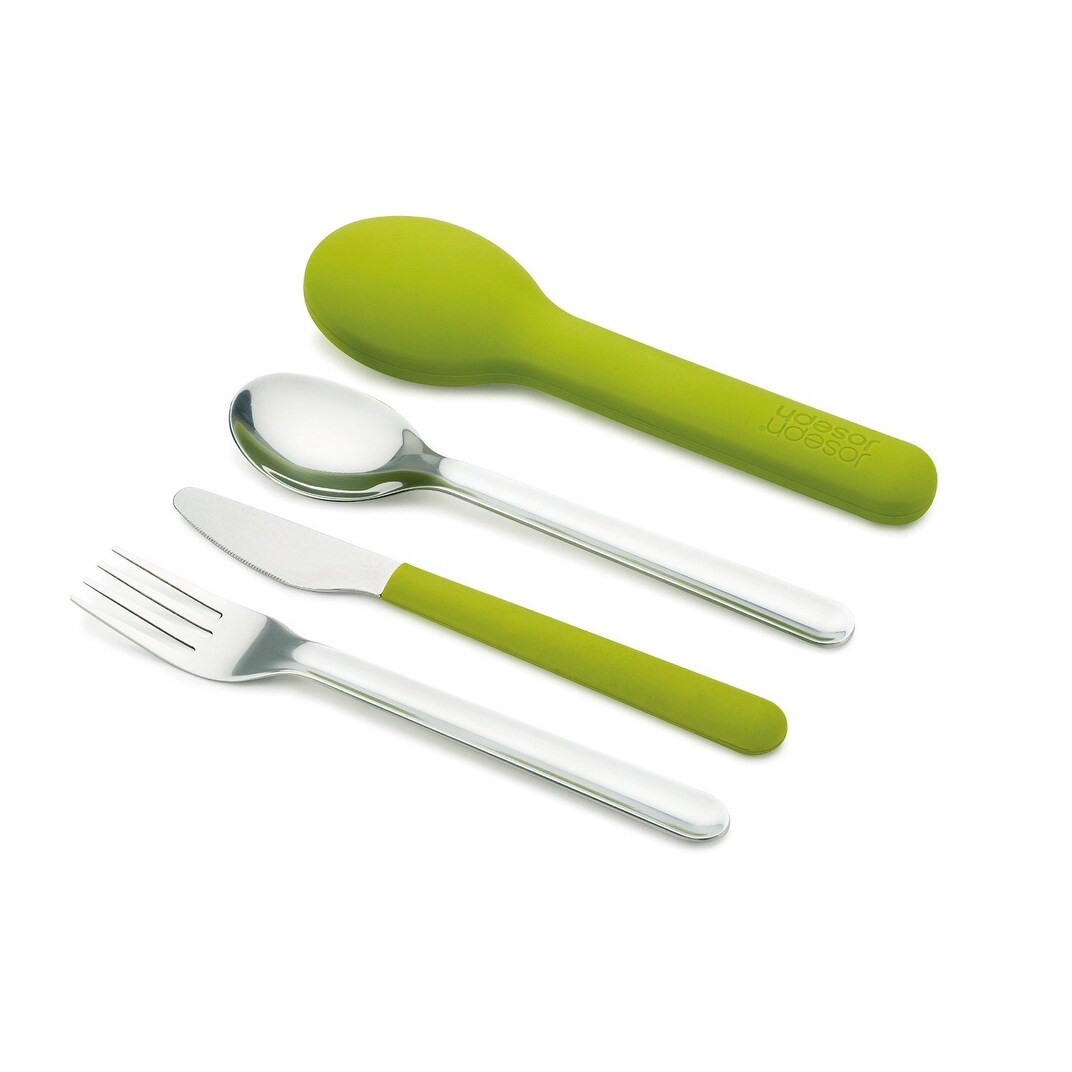 Joseph Joseph GoEat Compact Stainless-Steel Cutlery Set, Green