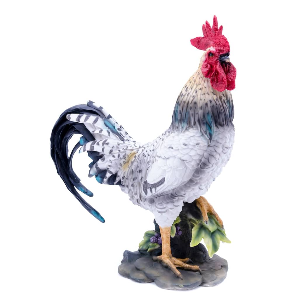 24" Standing Rooster on Ground Outdoor Garden Statue