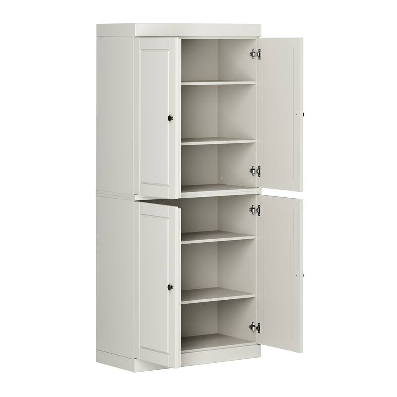 Palace Imports 100% Solid Wood Pantry Cabinet, Shaker Doors, Adjustable Shelves, 32" Wide, 71.5" Tall