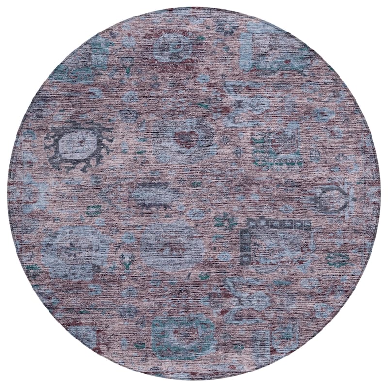 Machine Washable Indoor/ Outdoor Vintage Traditional Chantille Rug