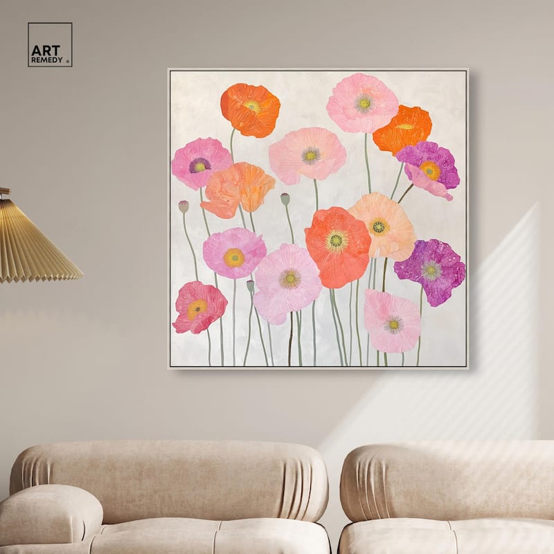 Sunset Poppy Chorus I Canvas by Art Remedy