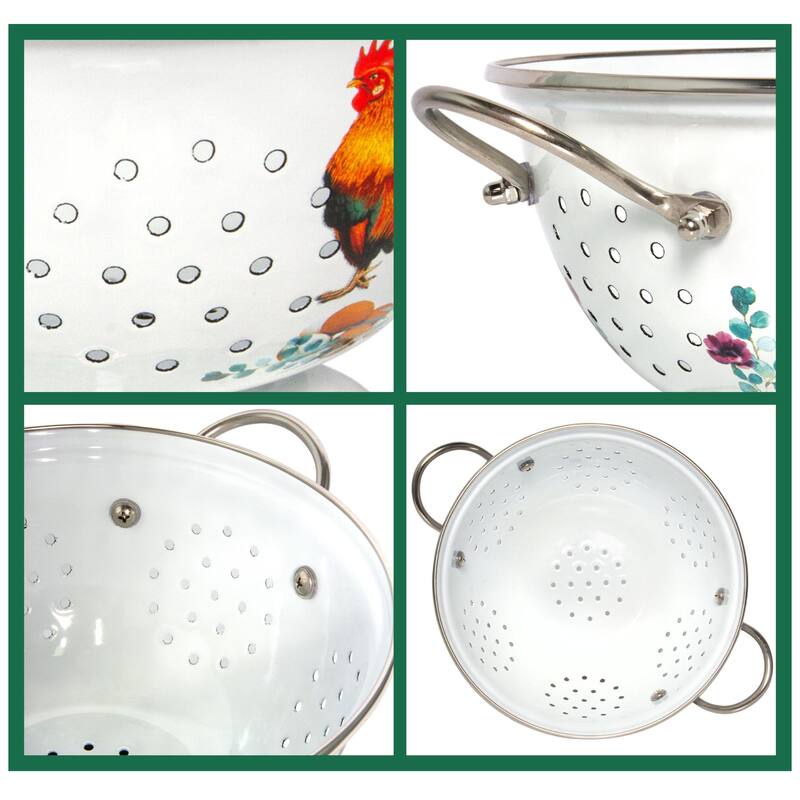 STP Goods 2.6 Qt Enameled High Quality Versatile Colander - 2.6Qt