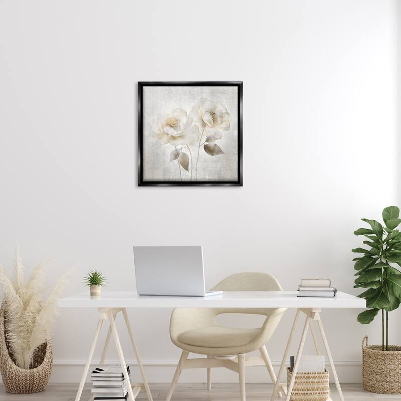 Stupell Contemporary Muted Blossoms Framed Floater Canvas Wall Art Design By Irene Weisz