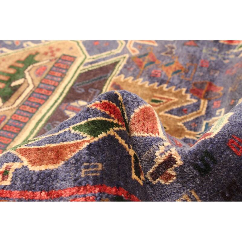 ECARPETGALLERY Hand-knotted Melis Vintage Dark Navy Wool Rug - 3'0 x 6'10