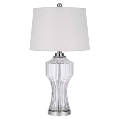 100W 3 way Reston column glass table lamp