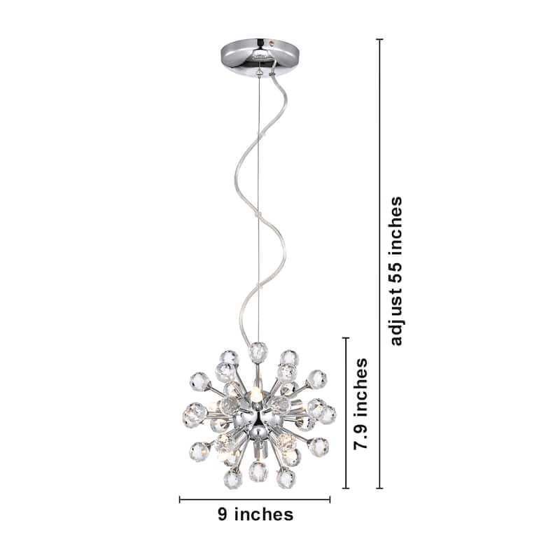 Clara Mini Pendant 6-light Sputnik Clear Crystal Balls Pendant Chandelier