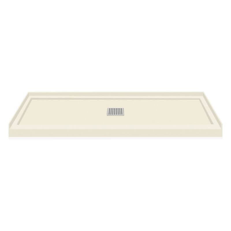 Transolid FL6032C-31 Linear 60-in L x 32-in W Single Threshold Shower Base with a Center Drain - 60-in L x 32-in W