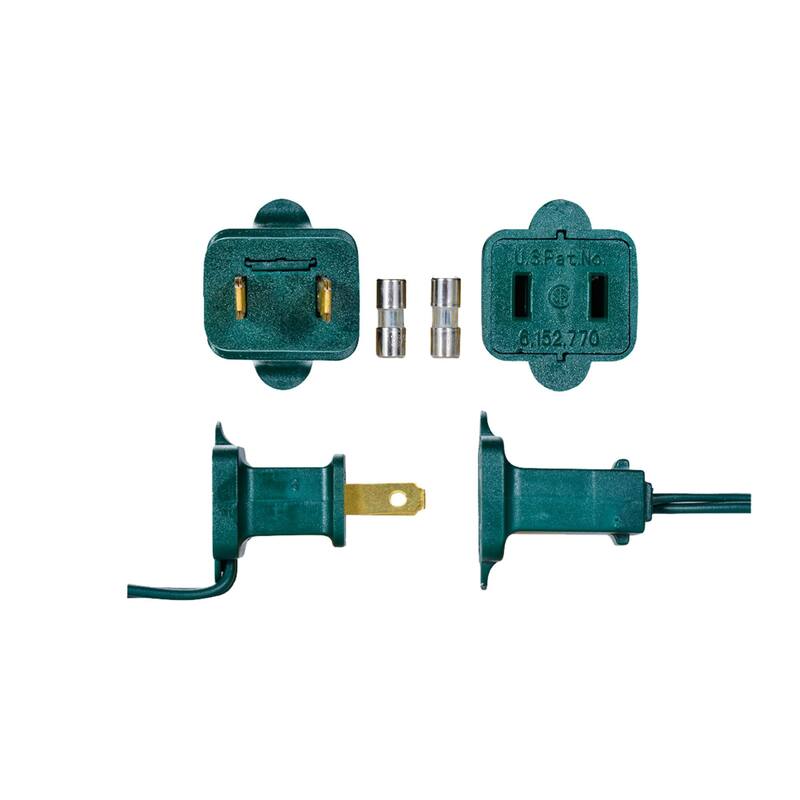 50 White LED C6 Faceted Christmas String Lights 25.17 ft Green Wire