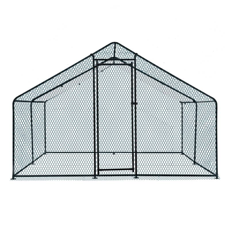 Outdoor Walk-In Chicken Coop 10x10 ft with Galvanized Steel Frame