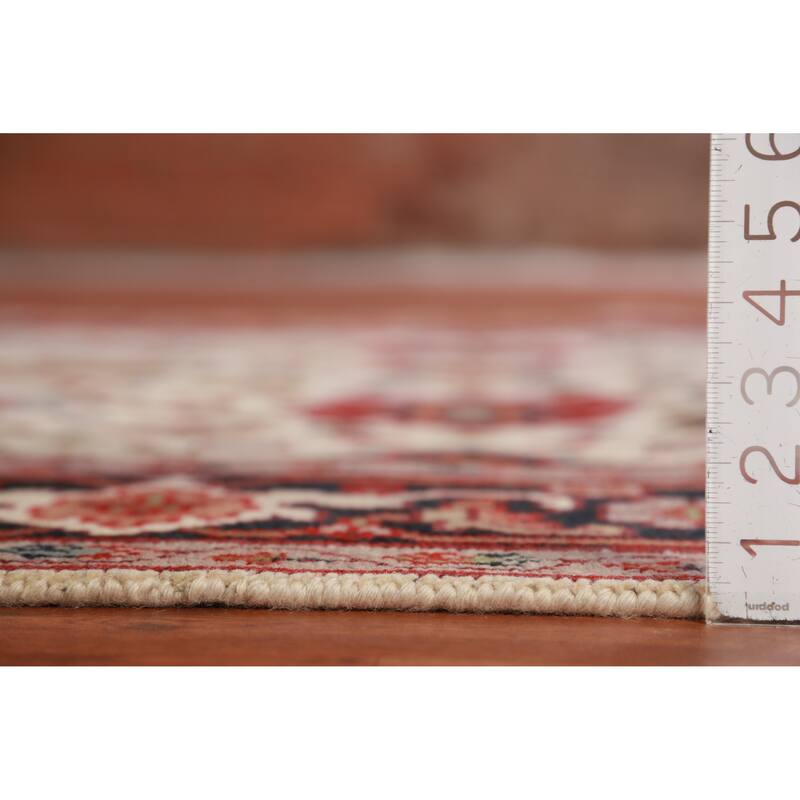 Hand Knotted Oriental 100% Wool Carpet Transitional Geometric Beige & Ivories Oushak Area Rug - 9' 1'' X 5' 11''