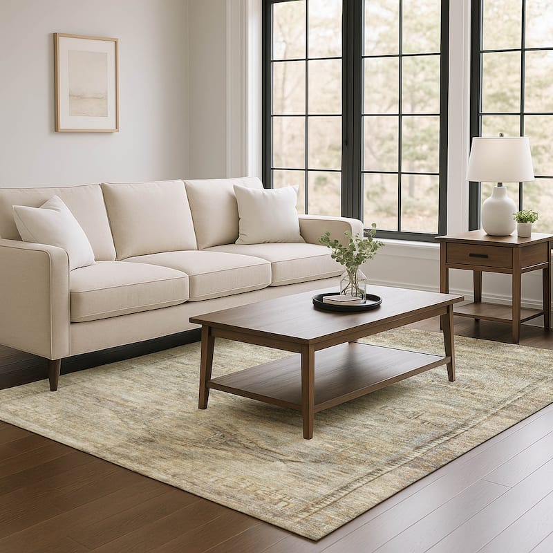 Premium Washable Super Soft Vintage Traditional Mayfield Rug - Brown - 3' x 5'
