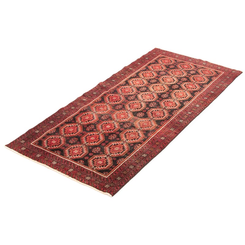 ECARPETGALLERY Hand-knotted Baluch Black Wool Rug - 3'10 x 8'1