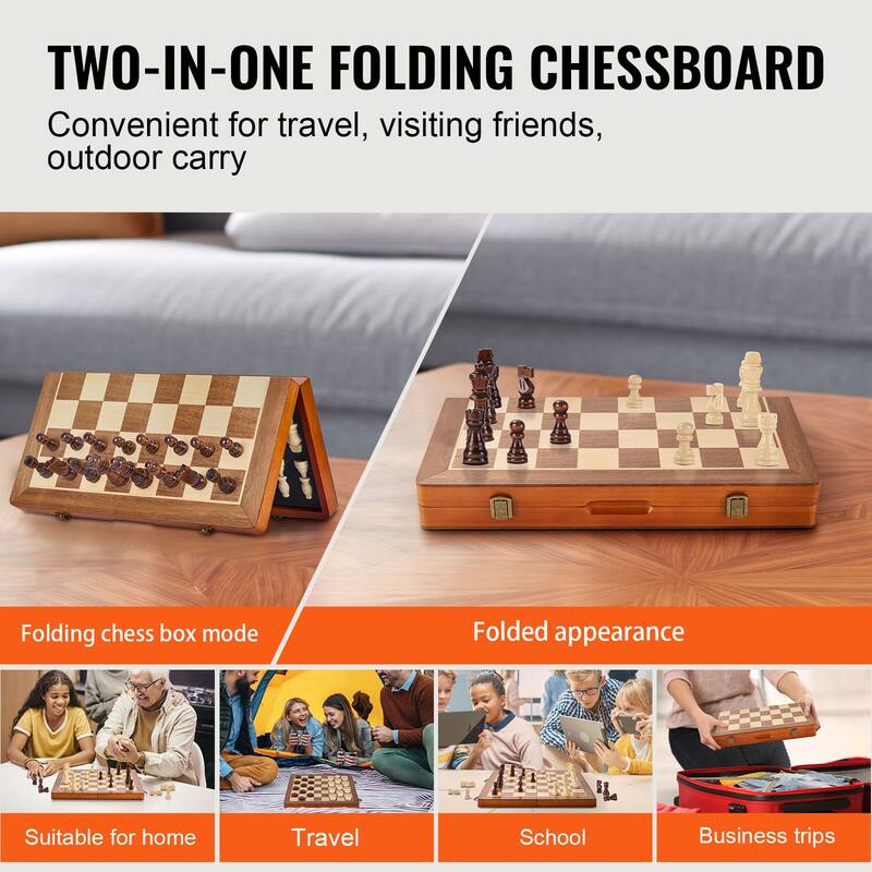 VEVOR Wood Chess Set Chess Checkers Game Set for Adults Kids Tournament Professional Beginner