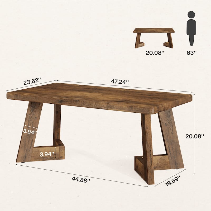 47 Inches Rectangle Coffee Table for Living Room