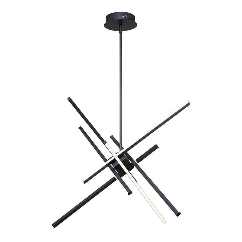 Modern 6-Light Sputnik Linear Dimmable LED Chandelier - 35in