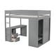 preview thumbnail 10 of 35, Wood Full Loft Bed with Wardrobes and 2-Drawer Desk with Cabinet, Gray