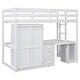 preview thumbnail 7 of 33, Wooden Loft Bed with Built-in Desk,A Wardrobe,Three Drawers,an Open Storage Cabinet,Twin Size