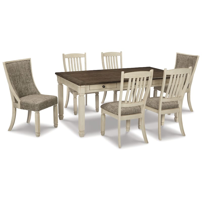 Signature Design by Ashley Bolanburg Antique White / Brown 7-Piece Dining Package