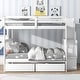 preview thumbnail 2 of 7, Pine Full Over Full Bunk Bed with 2 Drawers and Staircases, Convertible into 2 Beds, Safety Rails