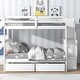 preview thumbnail 2 of 7, White Full over Full Bunk Bed with 2 Drawers and Staircases, Convertible into 2 Beds