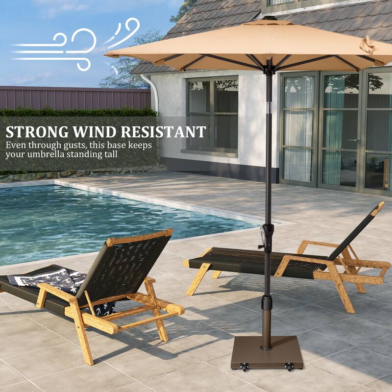 Pellebant Outdoor Market Umbrella Base Stand with Wheels