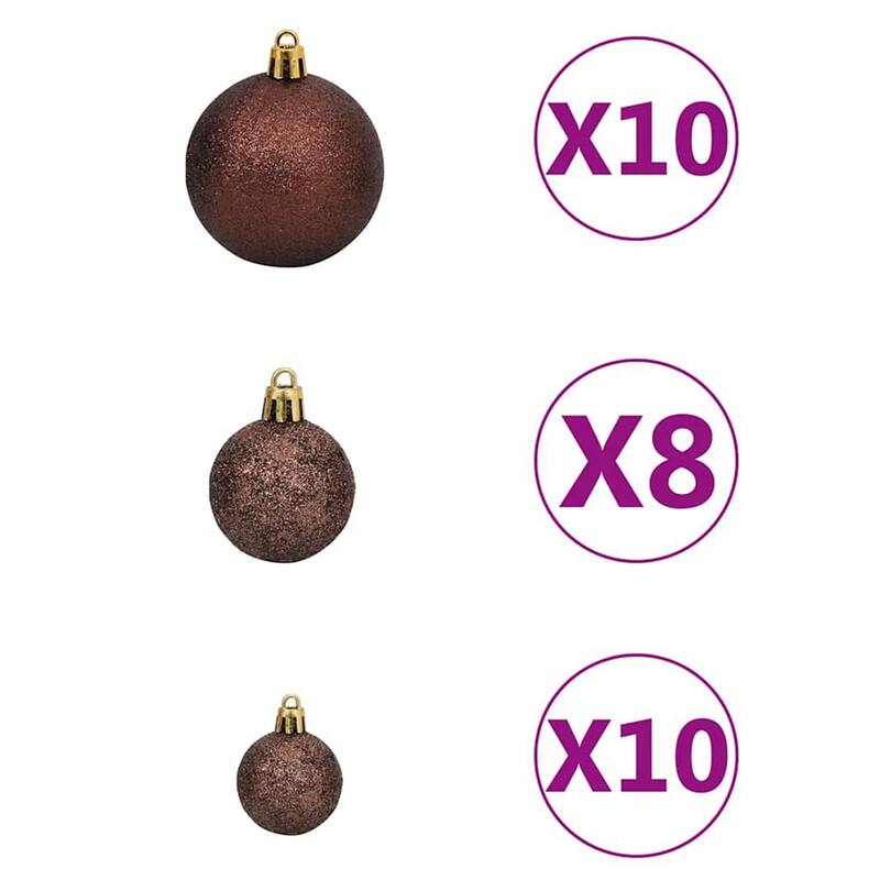 vidaXL Artificial Christmas Tree LED&Ball Set&Flocked Snow Decoration PVC&PE