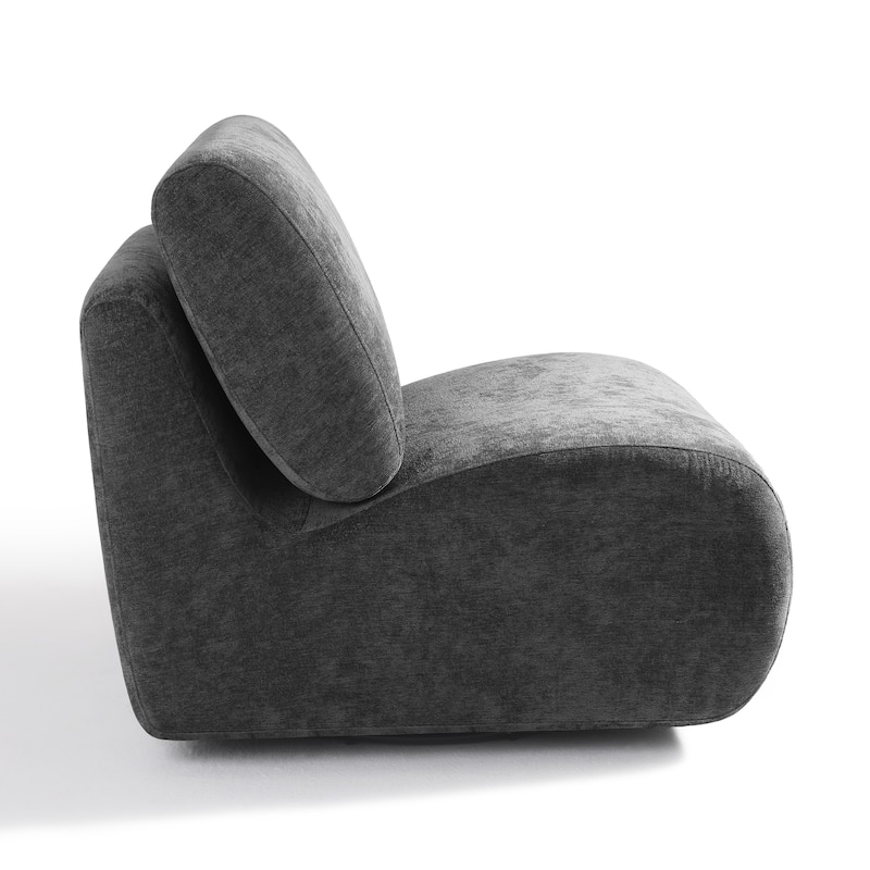 33'' W Swivel Armless Sponge Filling Bean Bag Accent Chair Lounger