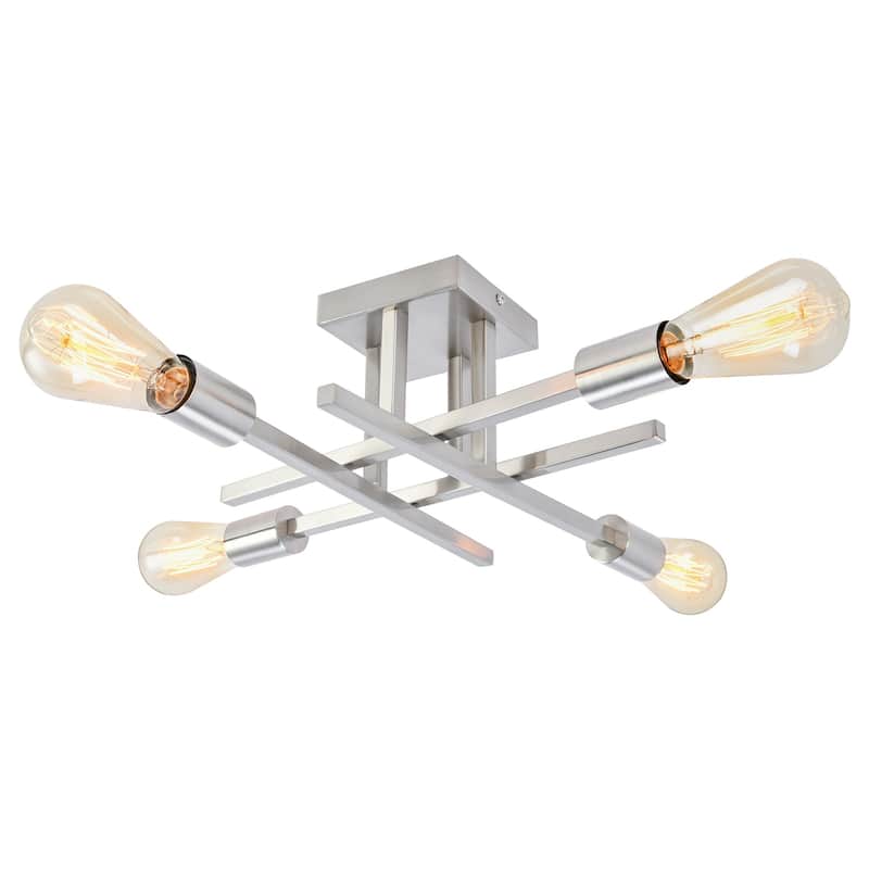 4-Light Modern Semi-Flush Mount Light for Kitchen Bedroom Living Room