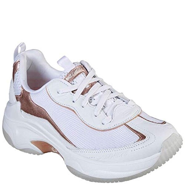 White skechers with roses sale