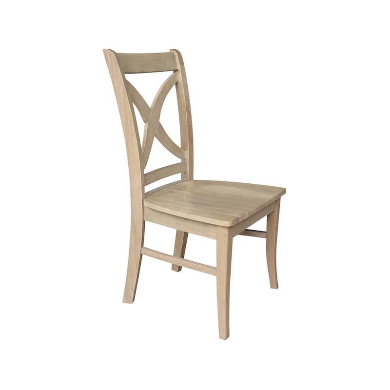 International Concepts Solid Wood Cosmo X-back Dining Chairs, Set of 2