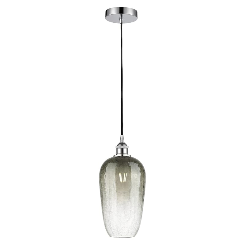 Innovations Lighting Endless Possibilities Edison - Brookhaven Flute - 1 Light 7" Cord Hung Mini Pendant - Slate/Polished Chrome