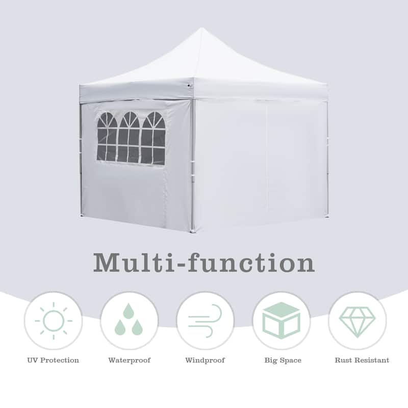 Zenova 10'x10' Pop up Canopy Tents with 4 Sidewalls Portable Folding Gazebo Tent