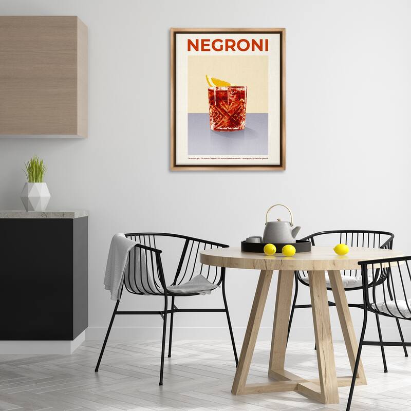 Stupell Negroni Classic Cocktail Framed Floater Canvas Wall Art Design By Victoria Barnes